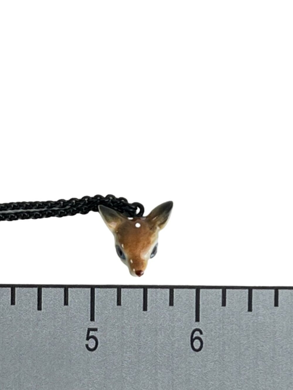 Handmade Miniature Ceramic Fawn Deer Pendant Necklace NWT - Picture 8 of 9